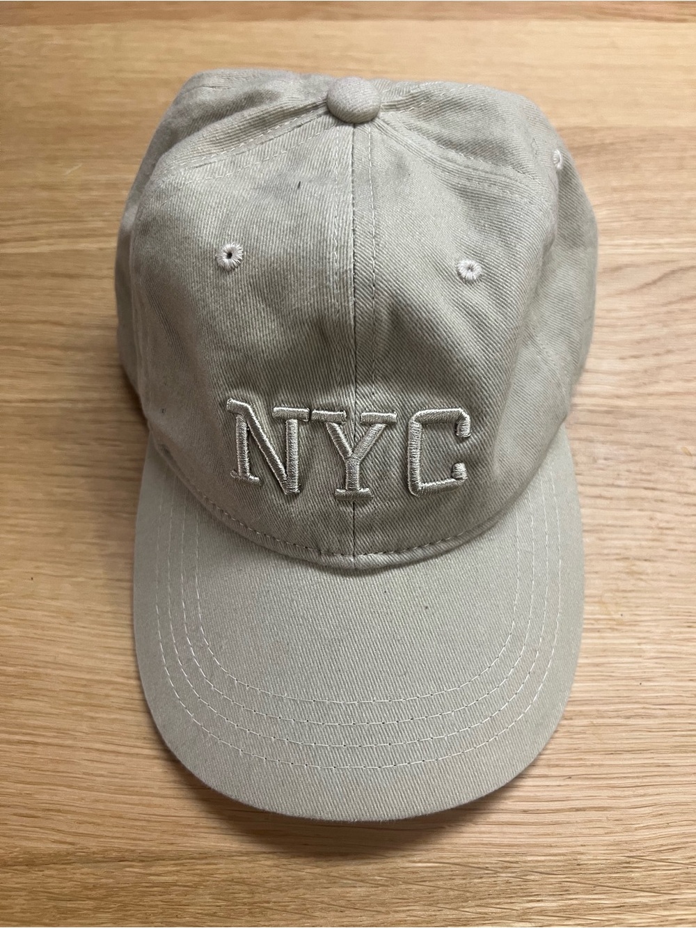 NYC Embroidered Baseball Cap - Beige